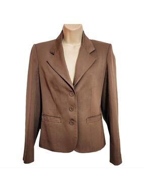 Christian Dior Brown Wool Blazer Jacket Size 4